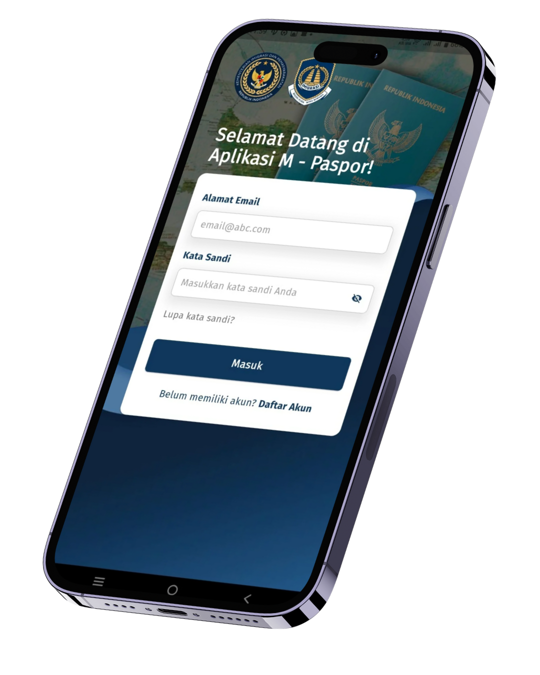 M-Paspor Application Mockup